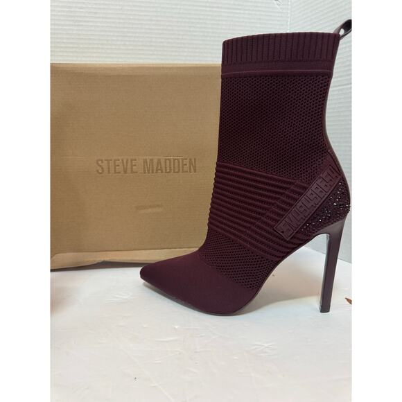 Steve Madden Women's Maxwelle Ankle Boot Burgundy size 10 new - Picture 5 of 10